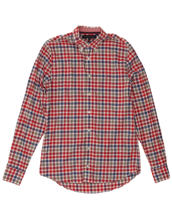 Tommy Hilfiger Herren-Slim-Fit-Hemd, klein, mehrfarbig, Gingham-Baumwolle