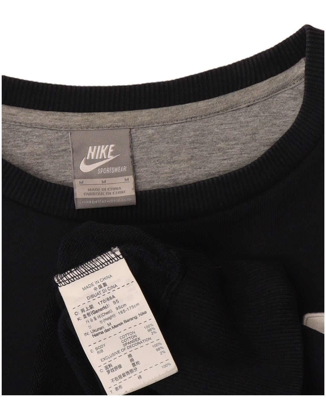 Nike Damen Grafik-Sweatshirt-Pullover UK 14 Mittelmarineblaue Baumwolle