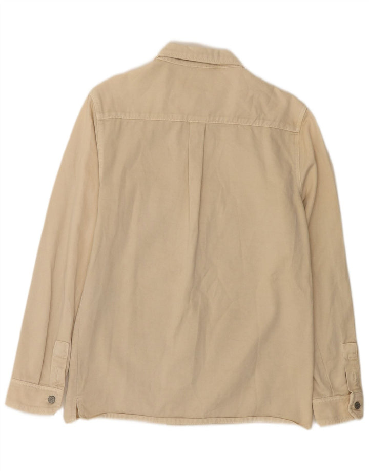 ZARA Herren-Jeanshemd mit entspannter Passform, mittelbeige Baumwolle