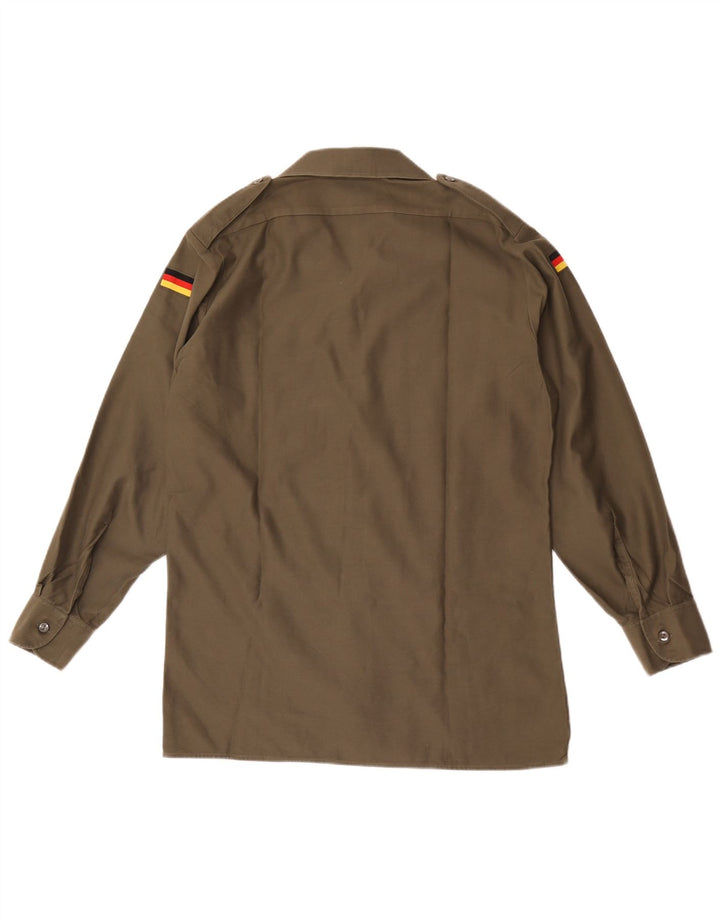 Vintage Herren Militärhemd Größe 39/40 Medium Khaki Polyester