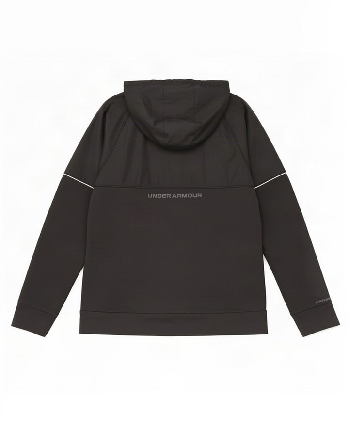 Under Armour Herren-Kapuzenpullover mit grafischem Reißverschluss, mittelschwarz, Polyester