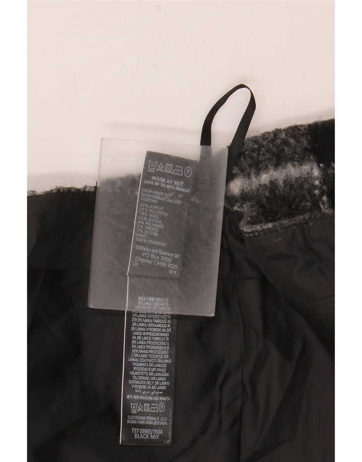 Marks & Spencer Damen Minirock UK 12 Medium W32 Grau kariertes Acryl