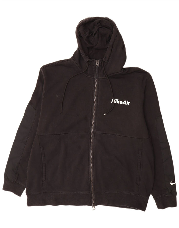 Nike Herren-Kapuzenpullover mit Reißverschluss, 2XL, schwarze Baumwolle