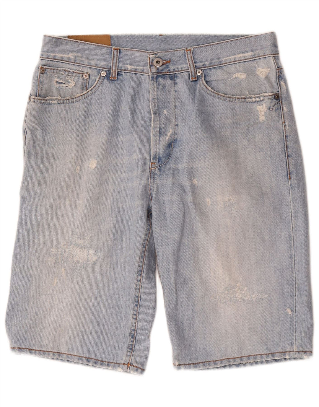 Dondup Herren Distressed Denim Shorts W33 Mittelblaue Baumwolle