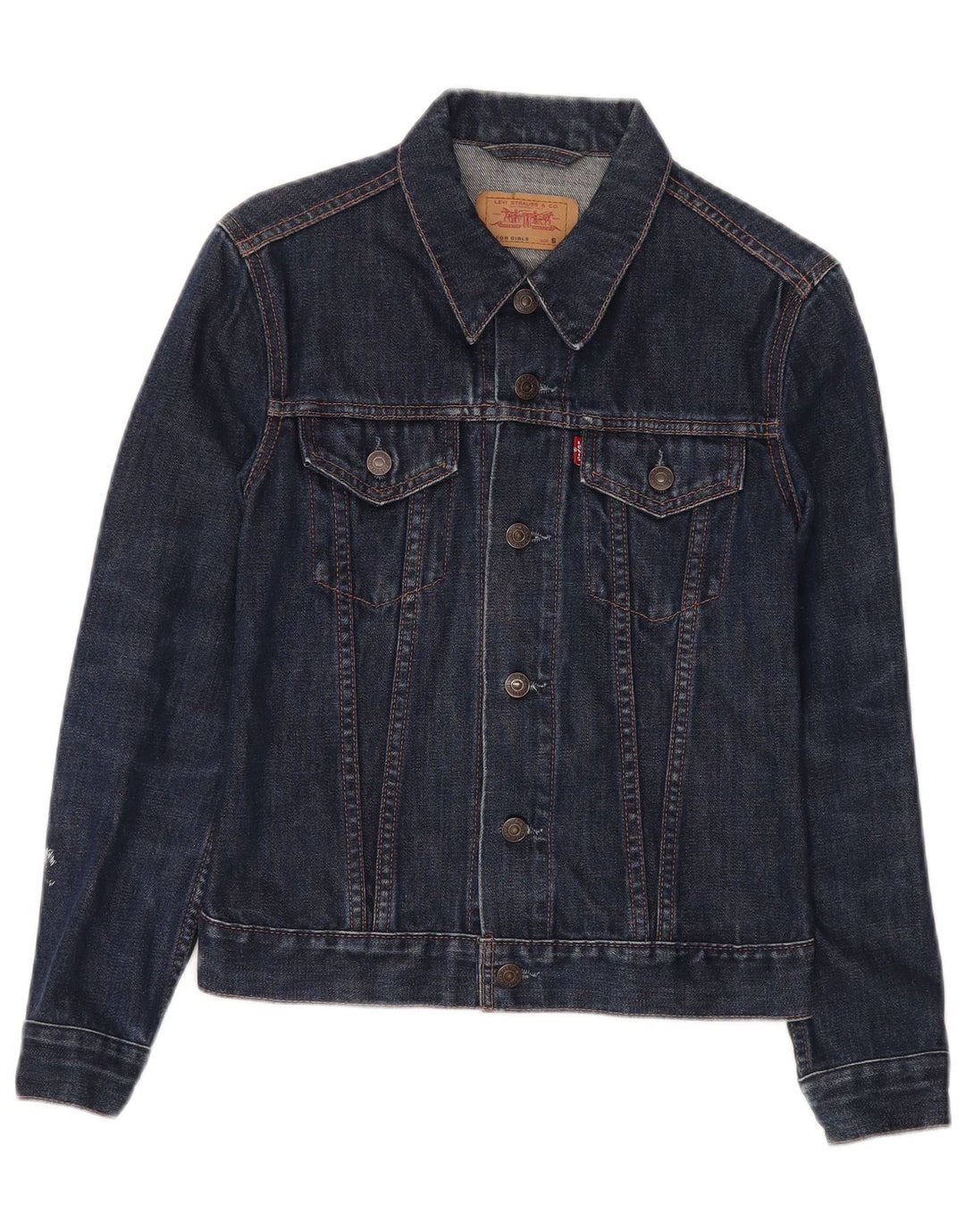 LEVI'S Jeansjacke für Mädchen, 9–10 Jahre, Größe S, marineblau, Baumwolle