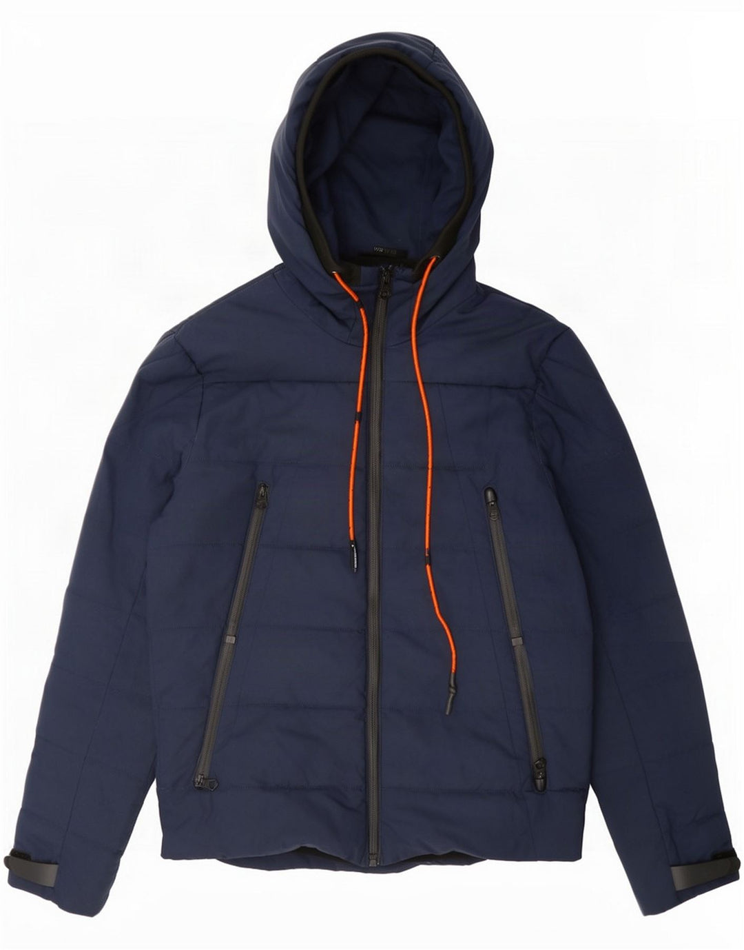 Zara wattierte Herrenjacke mit Kapuze, UK 36, klein, Marineblau