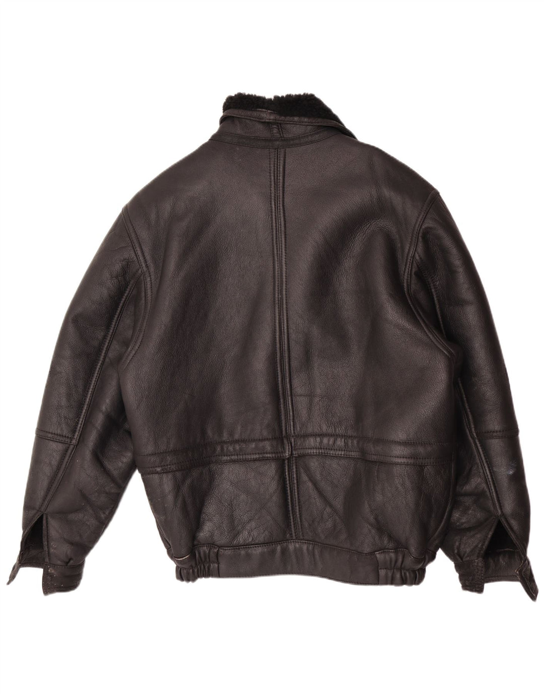 Vintage Herren Shearling Jacke IT 50 Large Schwarz