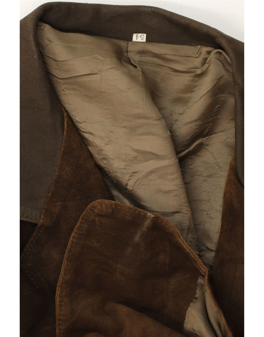 Vintage Herren 2-Knopf-Wildleder-Blazerjacke IT 54 2XL Braun