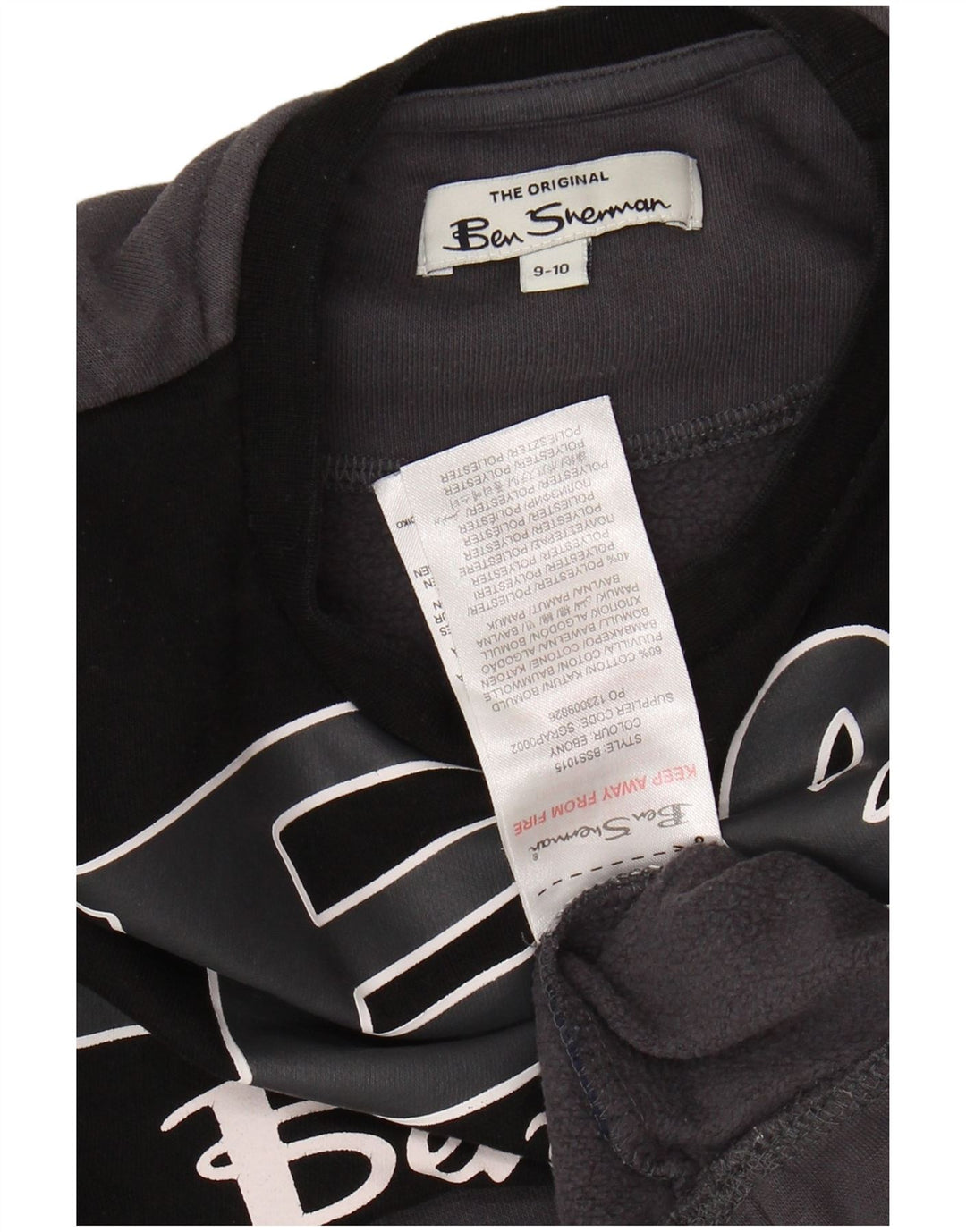 BEN SHERMAN Grafik-Sweatshirt für Jungen, 9–10 Jahre, Grau, Farbblock
