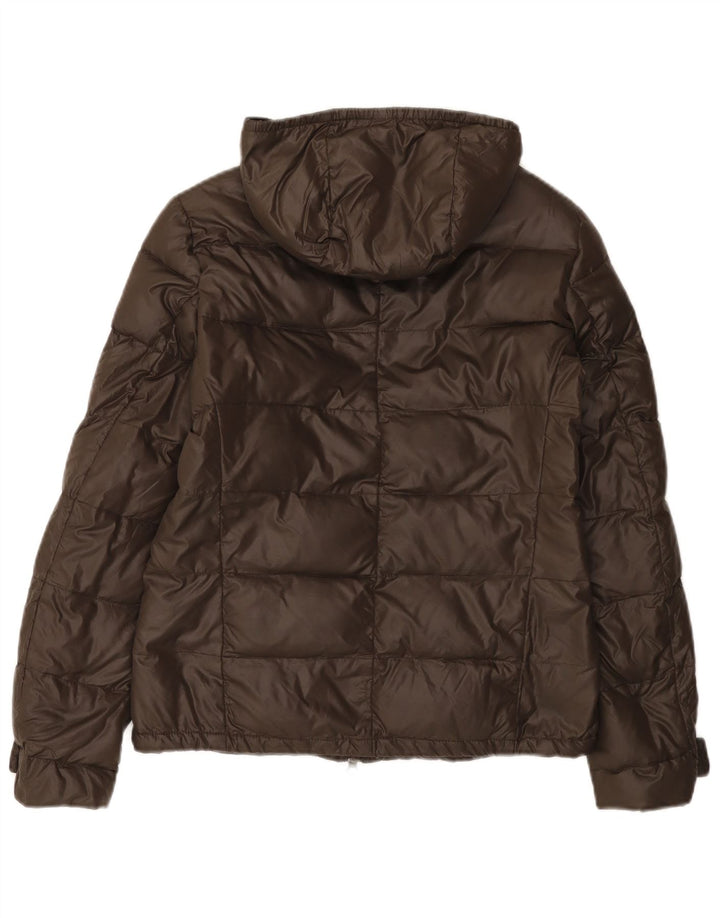 Dack's Damen-Jacke mit Kapuze, gepolstert, UK 10, Größe S, braunes Nylon