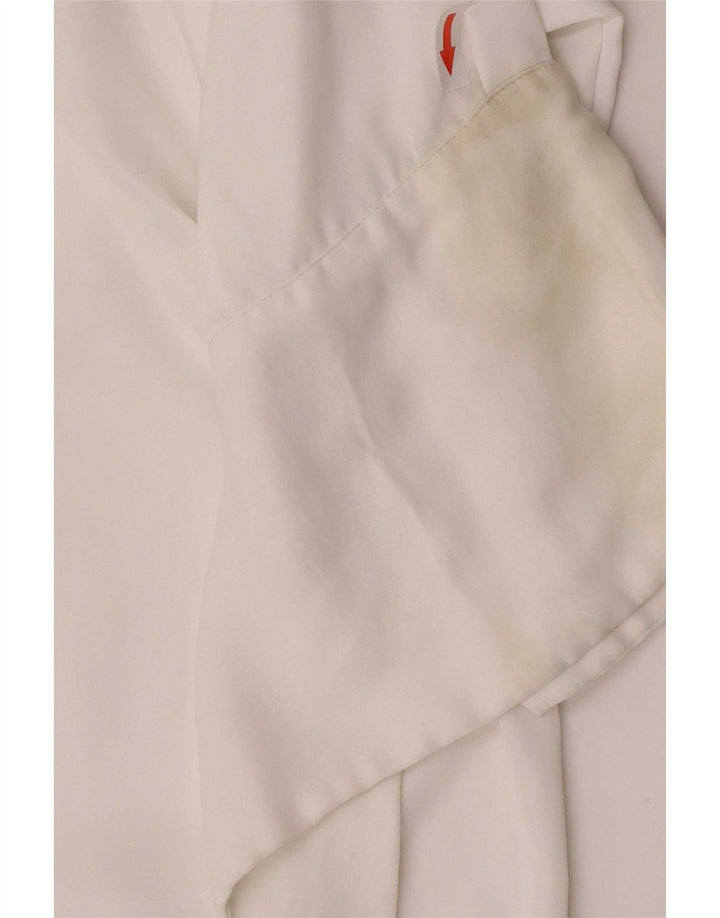 Zara Damen Hemdbluse UK 10 Small Weiße Viskose