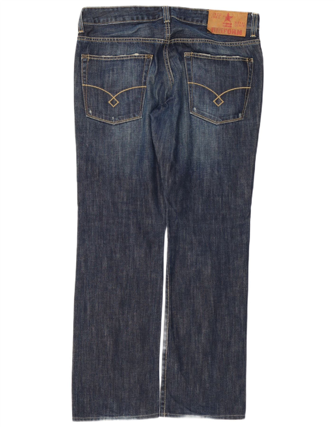 Uniform Herren Straight Jeans W34 L32 Blaue Baumwolle