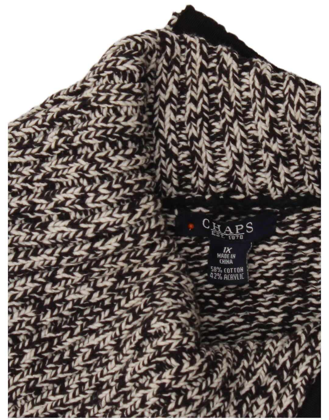 Chaps Rollkragenpullover für Damen, UK 18, XL, schwarz gefleckte Baumwolle