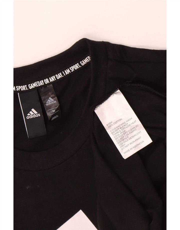 Adidas Herren Grafik T-Shirt Top Medium Schwarz Baumwolle