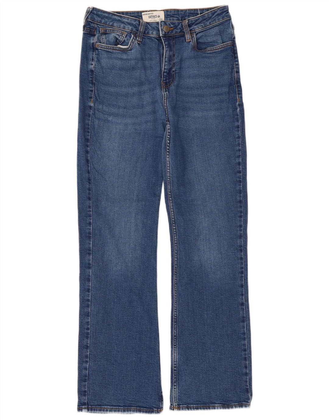 Fat Face Damen Bootcut-Jeans UK 12 Medium W30 L29 Blaue Baumwolle