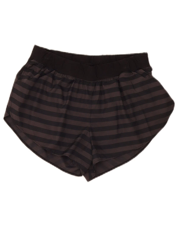 Adidas Womens Loose Fit Sport Shorts UK 8 Small Grau gestreift Polyester