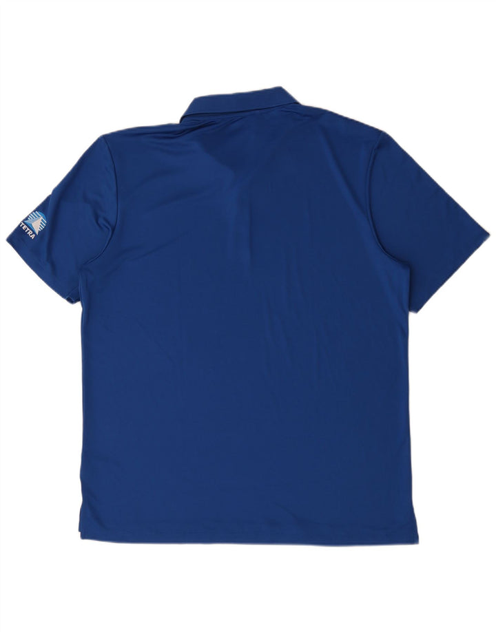 Adidas Herren-Poloshirt, groß, blau, Polyester