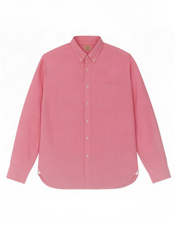 J. Crew Herrenhemd, Größe 15 1/2, mittelrosa, Nadelstreifen-Baumwolle