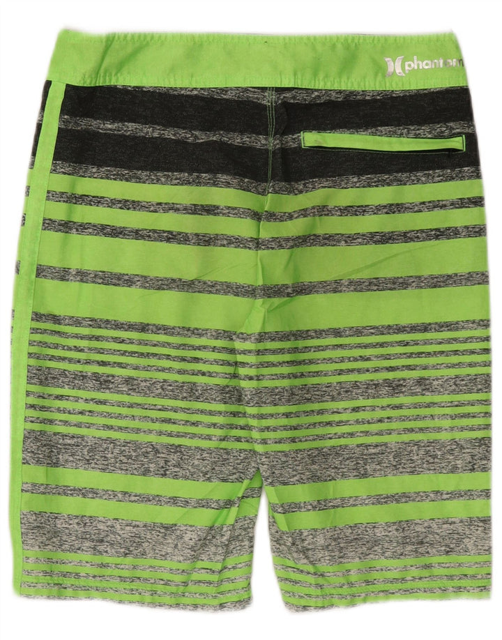 Hurley Herren-Badeshorts mit Grafik, klein, grün gestreift, Polyester
