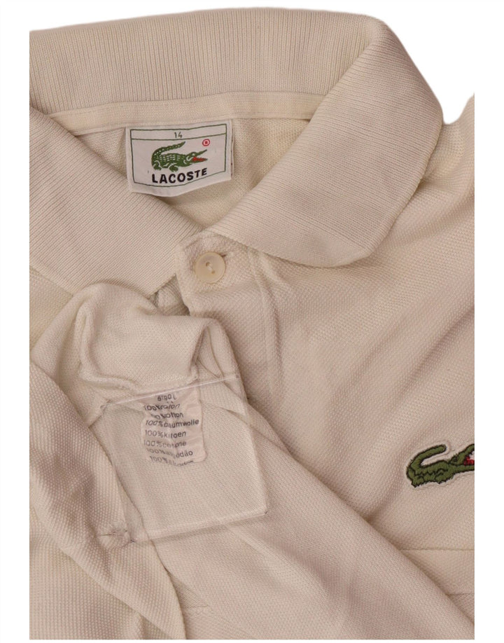 Lacoste Jungen-Poloshirt, 13–14 Jahre, weiße Baumwolle