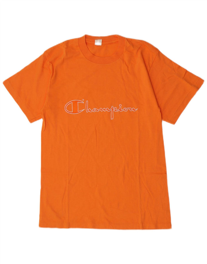 Champion Herren Grafik-T-Shirt-Oberteil aus mitteloranger Baumwolle