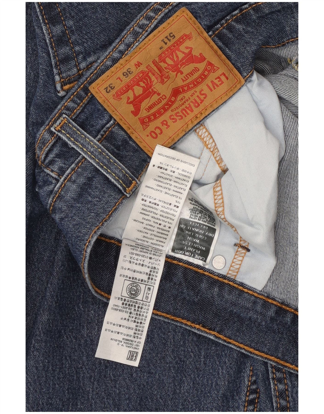Levi's Herren 511 Slim Jeans W36 L32 Blaue Baumwolle