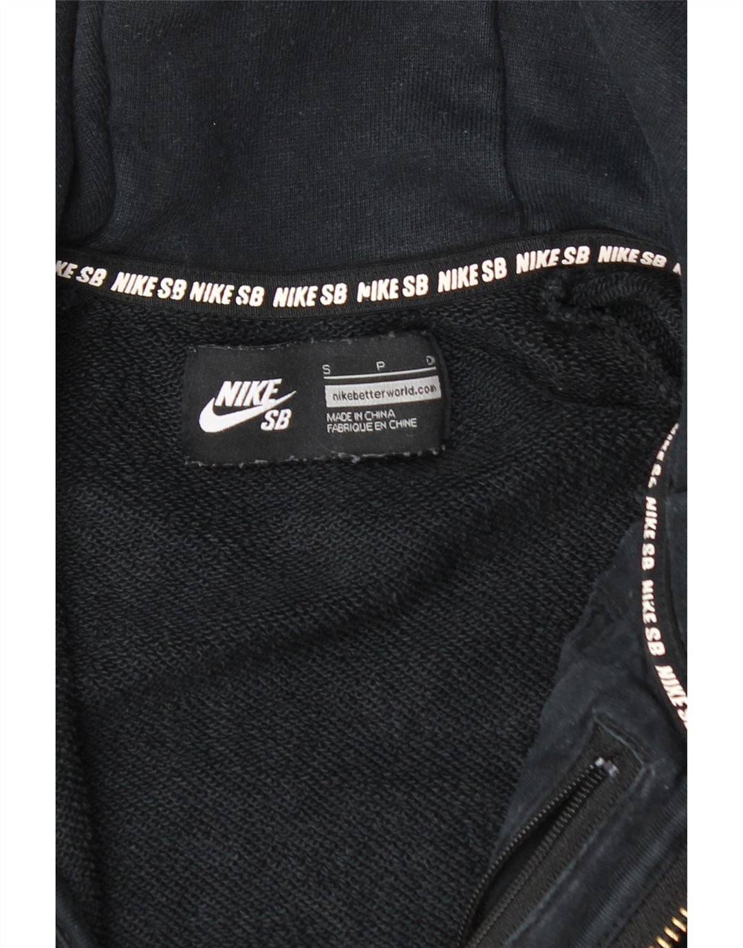 NIKE Herren-Kapuzenpullover mit Reißverschluss, Größe S, Schwarz, Baumwolle