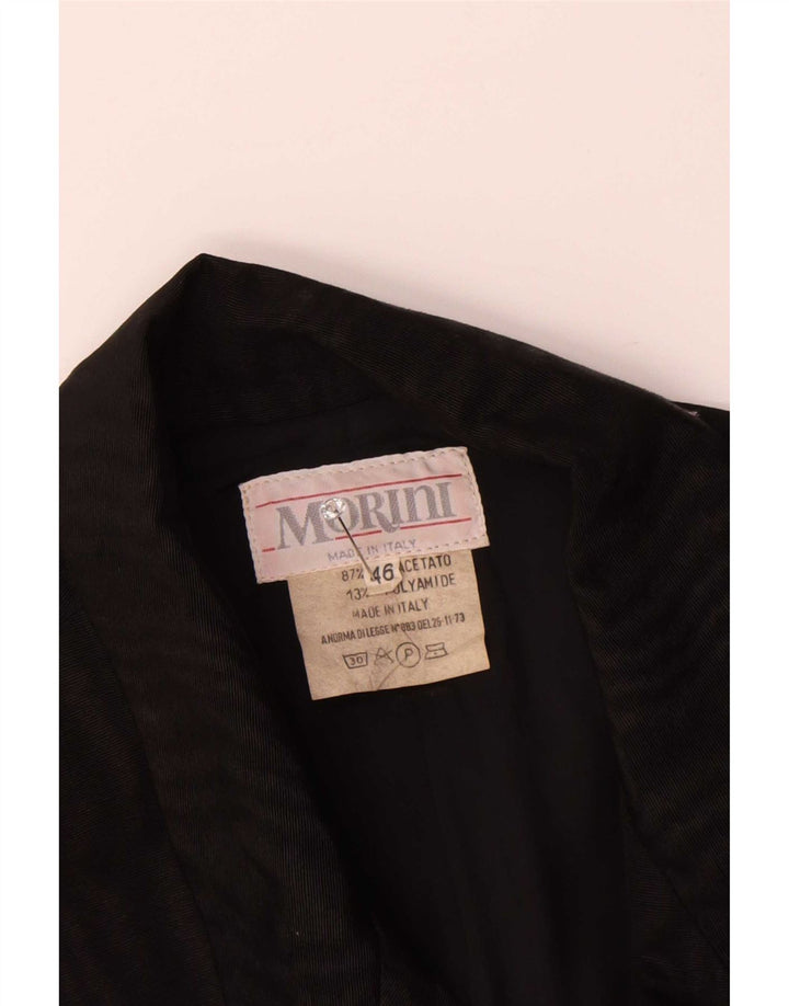 Sergio Morini Damen 1-Knopf-Blazerjacke IT 46 Large Black Acetate