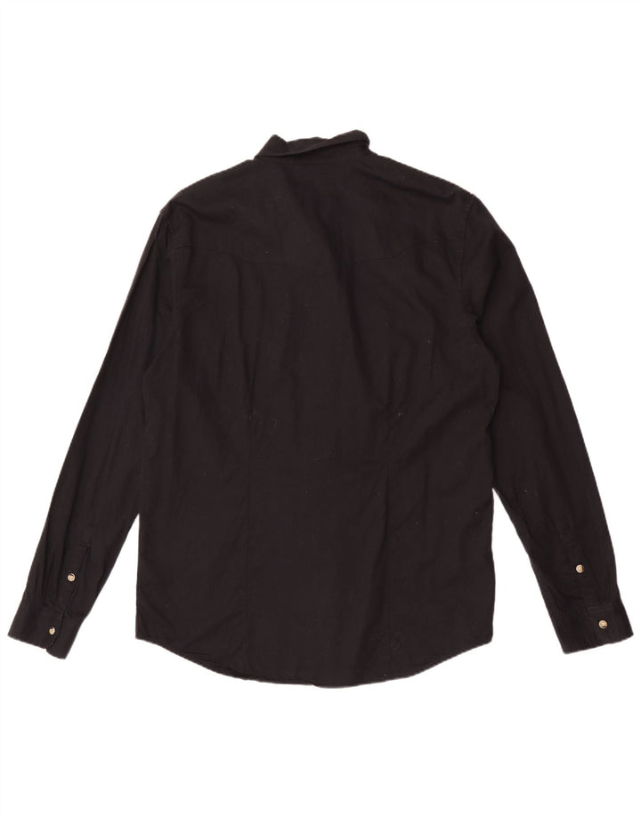 Wrangler Herren Slim Fit Hemd XL Schwarz Baumwolle