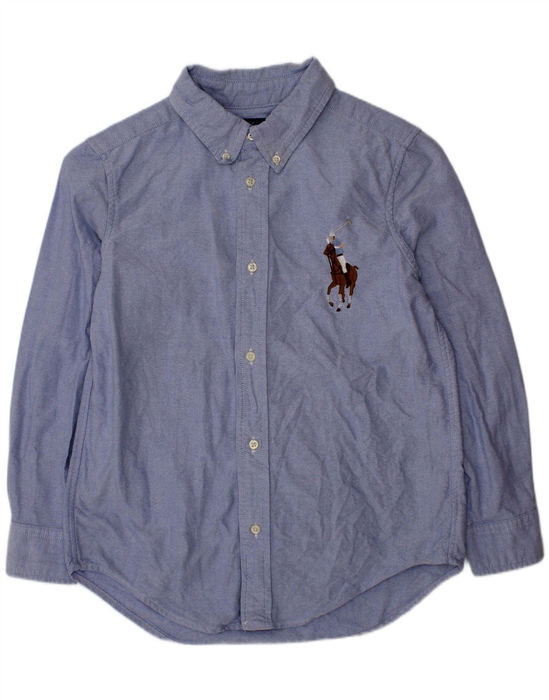 RALPH LAUREN Hemd für Jungen, 6–7 Jahre, blaue Baumwolle