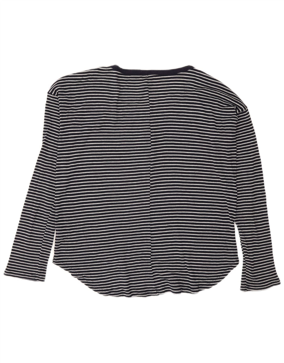 Gas Damen Top Langarm UK 14 Mittel Marineblau gestreift Polyester