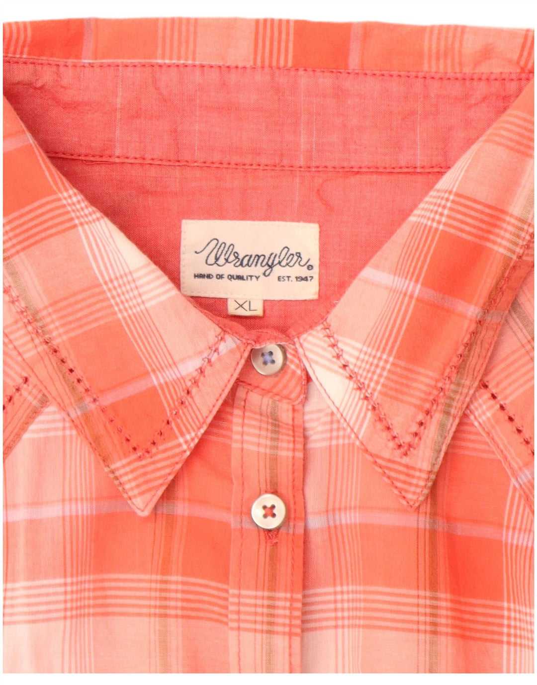 WRANGLER Damen Kurzarmhemd UK 18 XL Rosa kariert