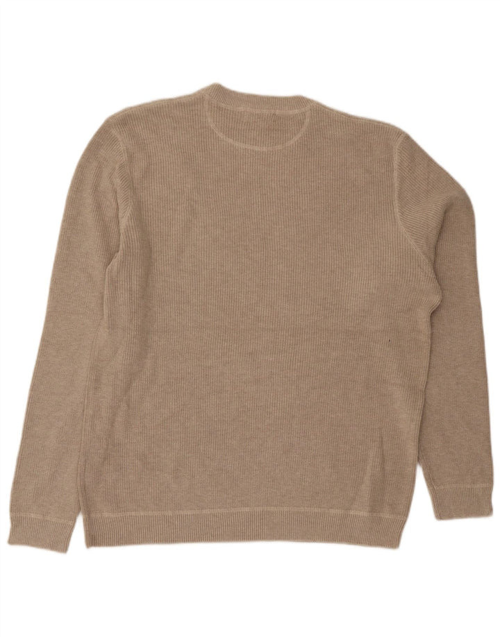 Eddie Bauer Herren-Pullover mit Rundhalsausschnitt, groß, beige Baumwolle