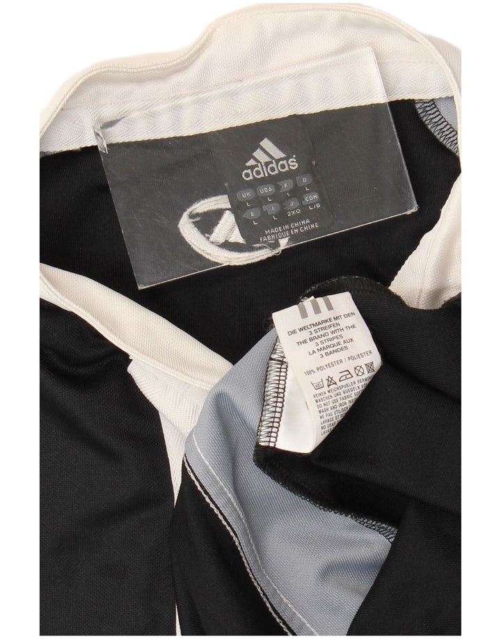 Adidas Herren-Poloshirt, groß, schwarzes Colourblock-Polyester