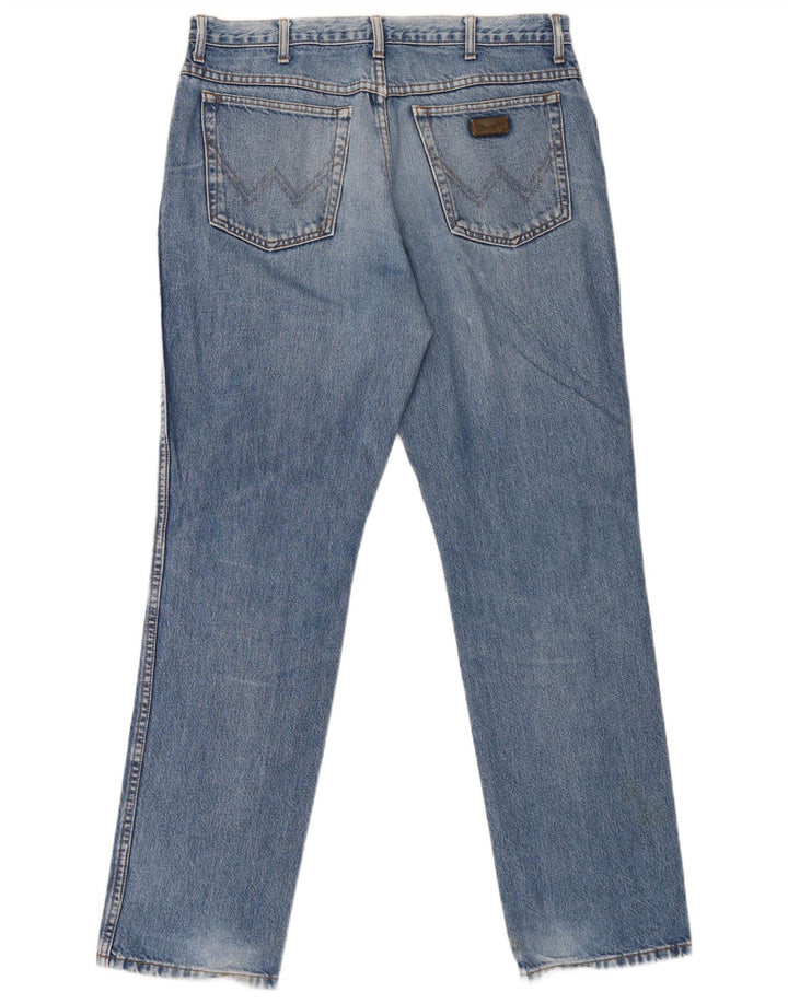 Wrangler Herren Texas Distressed Straight Jeans W36 L32 Blaue Baumwolle