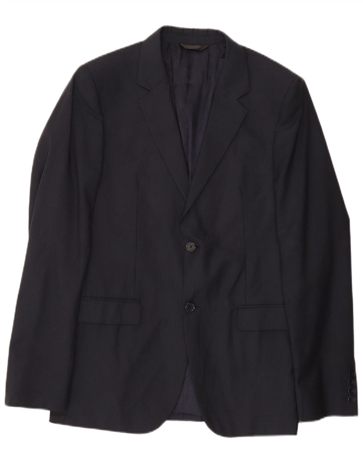 Calvin Klein Herren-Blazer mit 2 Knöpfen, IT 48, mittelblau, Nadelstreifen