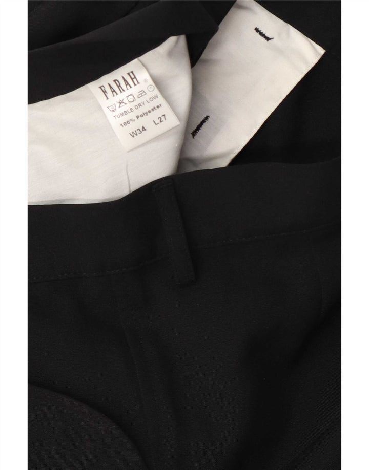 Farah Damen Gerade Freizeithose W34 L27 Schwarz Polyester