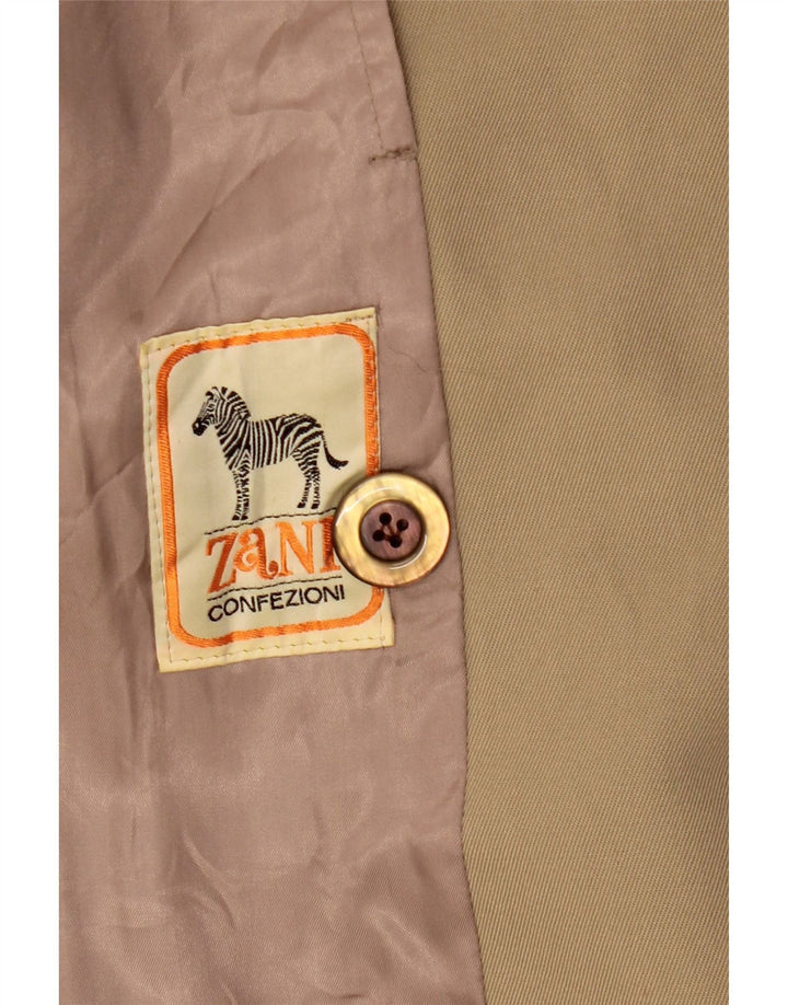 Vintage Herren Zweireiher Mantel UK 36 Small Beige
