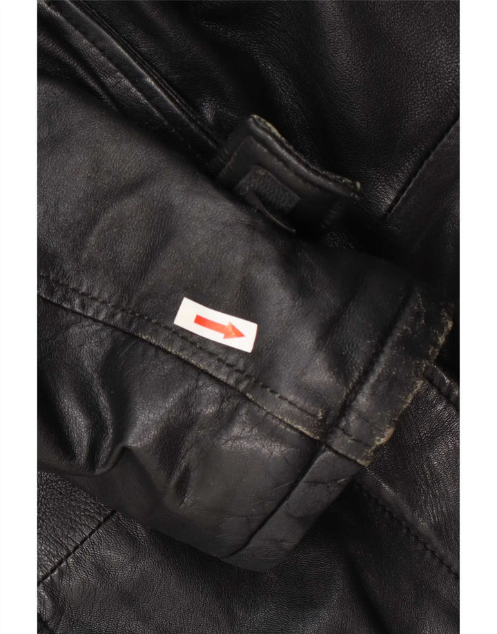 Pellitalia Damen Lederjacke mit Kapuze UK 18 XL Schwarz
