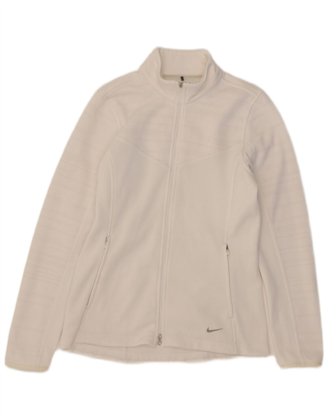 Nike Damen Therma-Fit Trainingsanzug Top Jacke UK 12 Mittelweißes Polyester