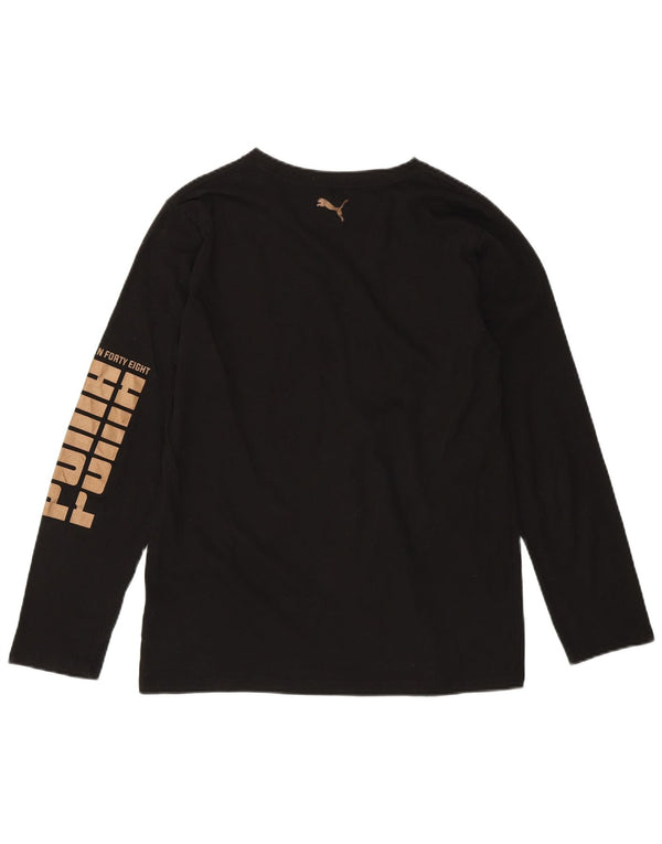 PUMA Mädchen Graphic Top Langarm 15–16 Jahre XL Schwarz Baumwolle