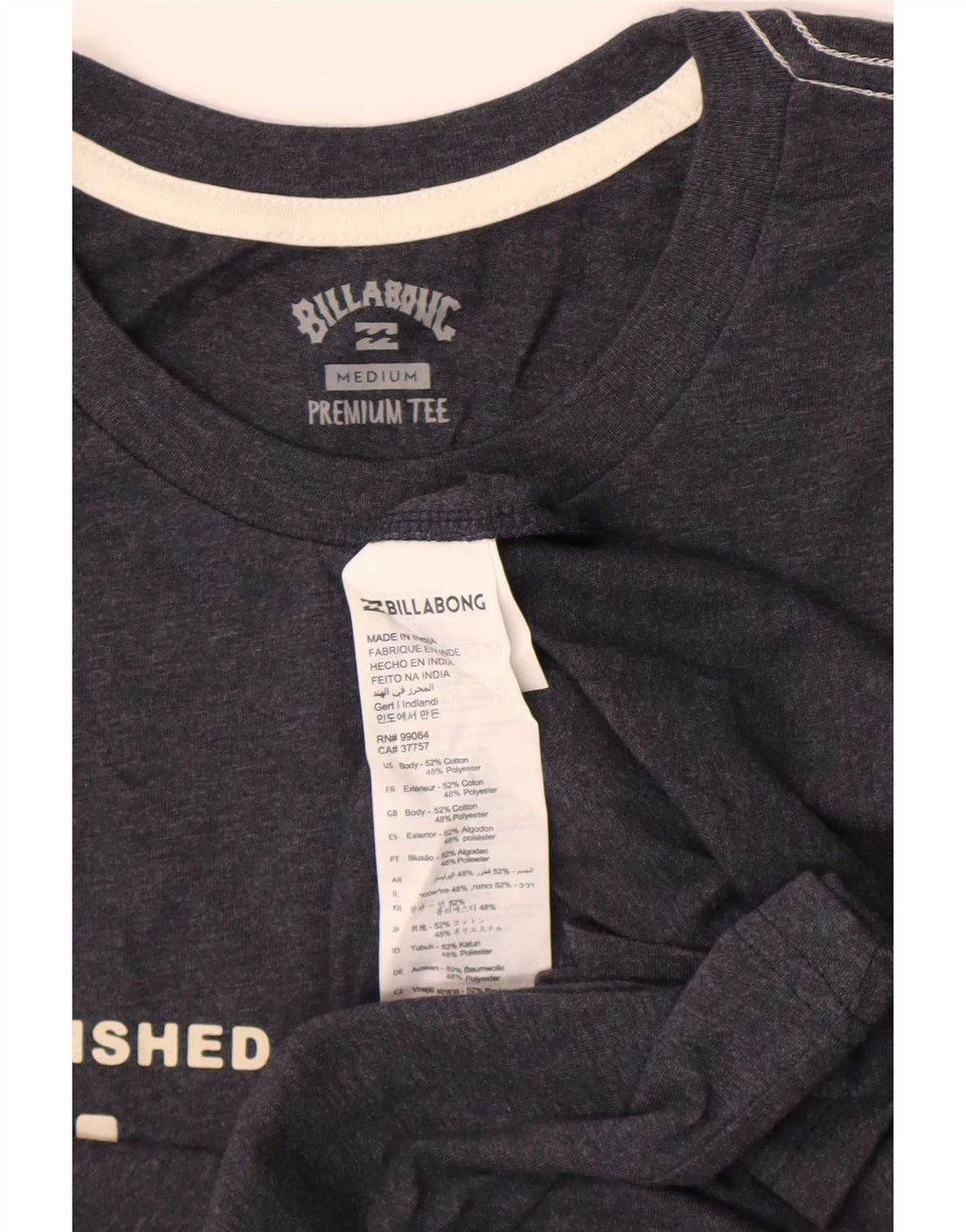 Billabong Herren Grafik-T-Shirt-Oberteil aus mittelgrauer Baumwolle