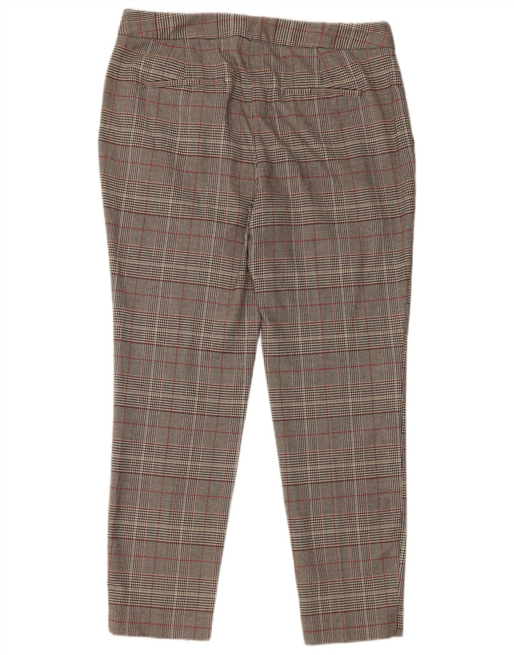 Zara Slim Chino-Hose für Damen, EU 40, M, W30, L27, Grau mit Hahnentrittmuster