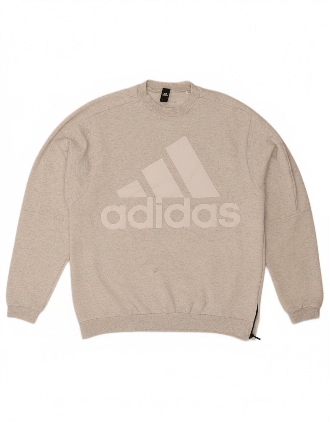 ADIDAS Womens Oversized Graphic Sweatshirt Jumper UK 14 Medium Grey Cotton
