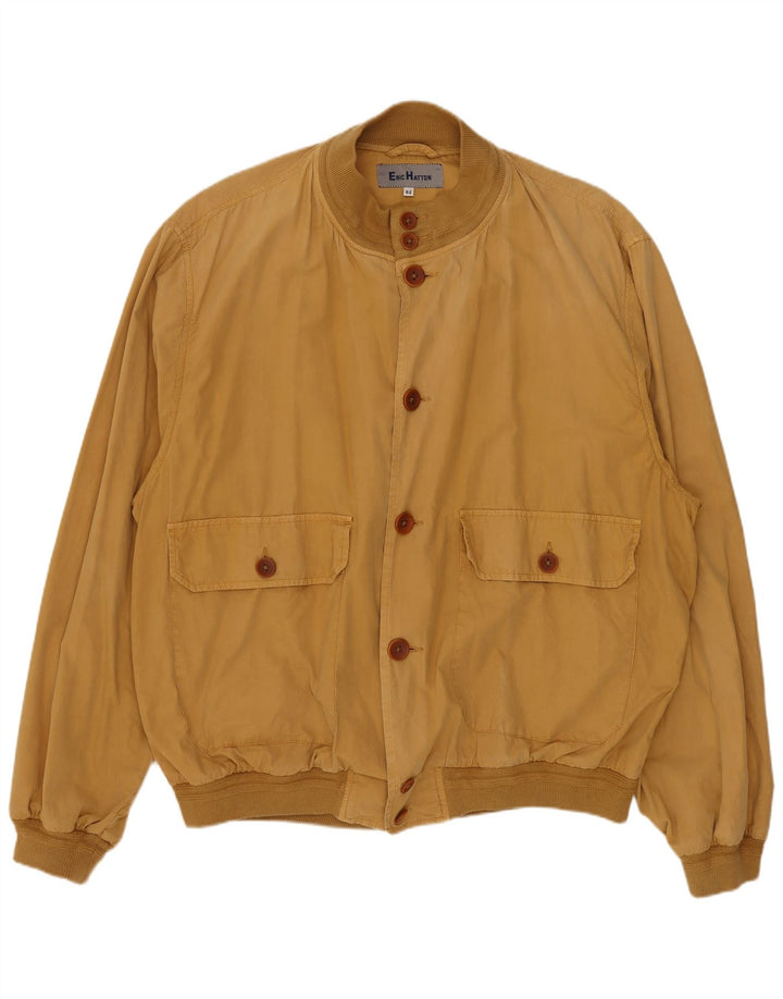 ERIC HATTON Herren Bomberjacke IT 52 XL Braune Baumwolle