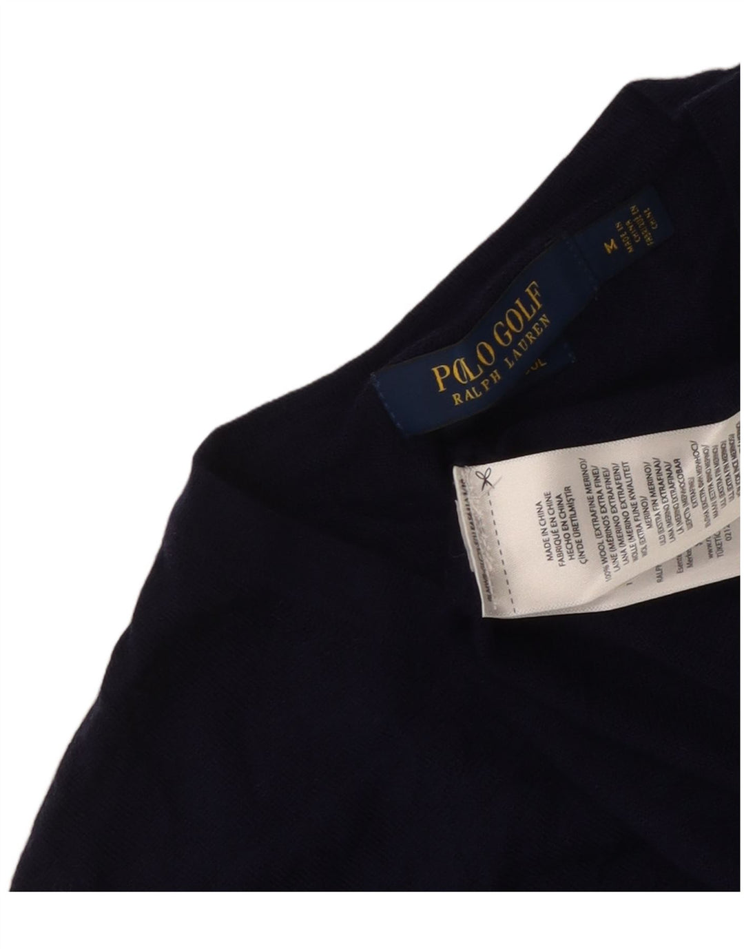 Polo Ralph Lauren Damen-Pullover mit V-Ausschnitt, UK 12, mittelmarineblaue Wolle