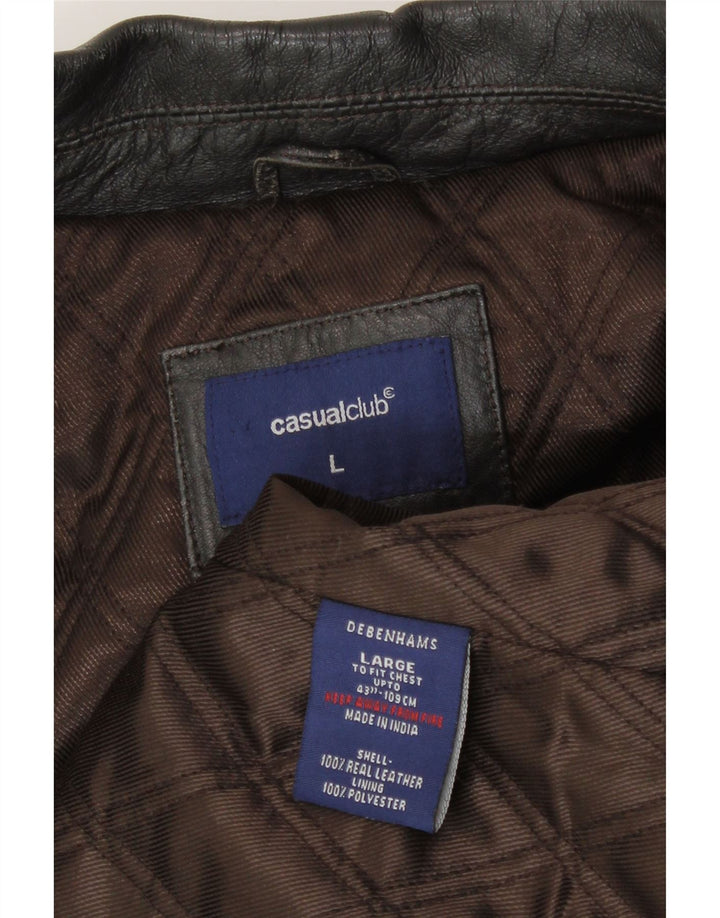 Debenhams Herren Lederjacke UK 40 Großes schwarzes Leder