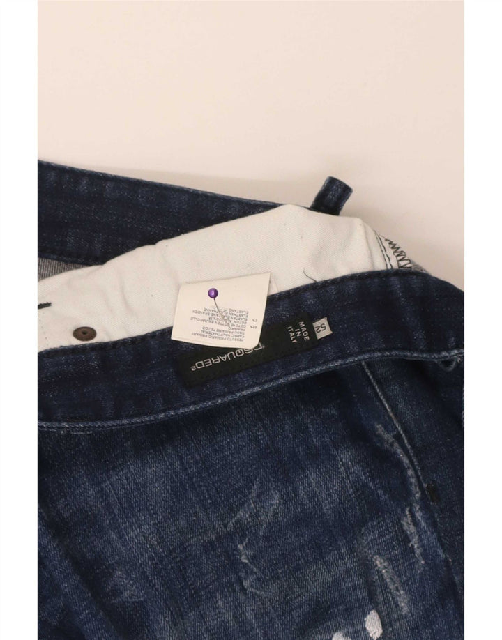 Dsquared2 Damen Distressed Slim Jeans IT 52 2XL W36 L29 Blaue Baumwolle