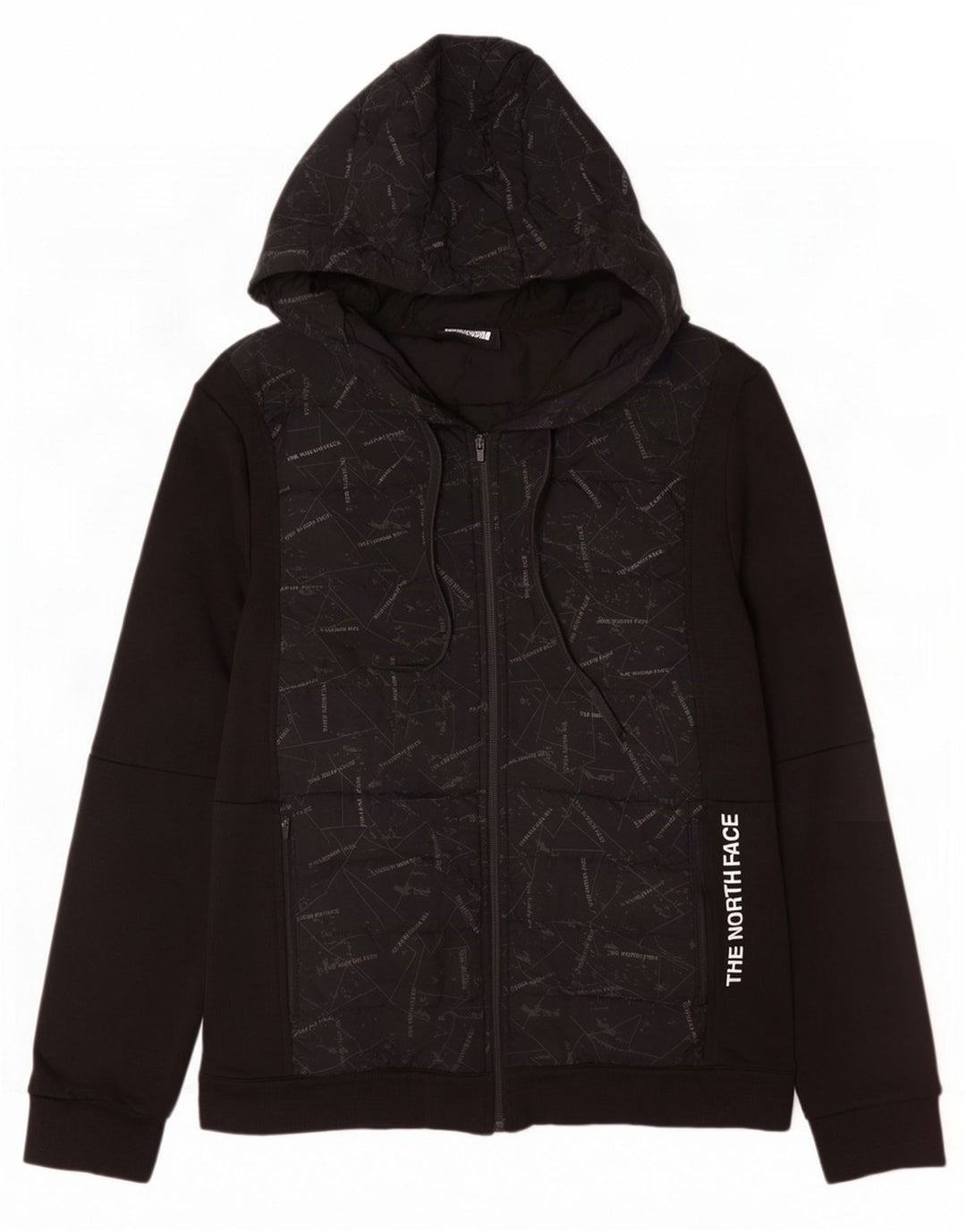 The North Face Herren-Trainingsanzug mit grafischer Polsterung, Größe L, Schwarz