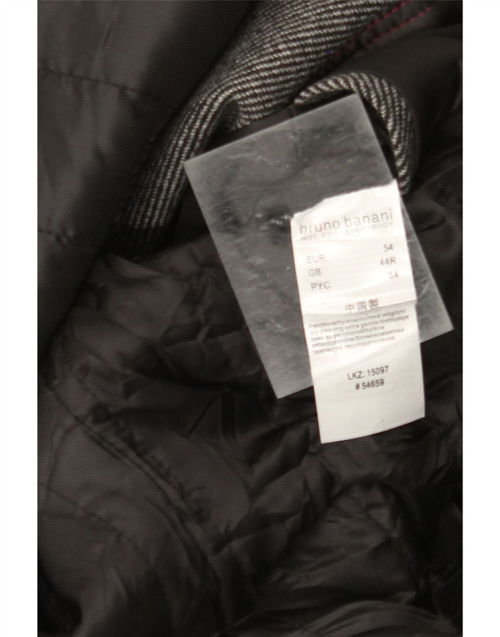 Bruno Banani Herrenmantel UK 44 2XL Graue Nadelstreifenwolle